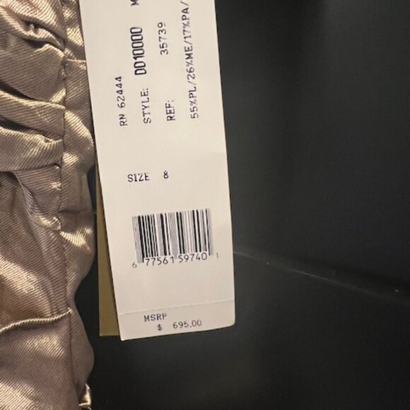 Nicole Miller Ruched Evening Gown, Size 8, Champaign color - Picture 7 of 9